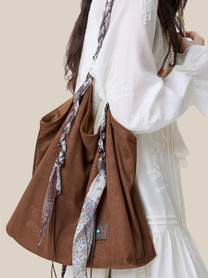 Boho Paisley Scarf Strap Hobo Bag