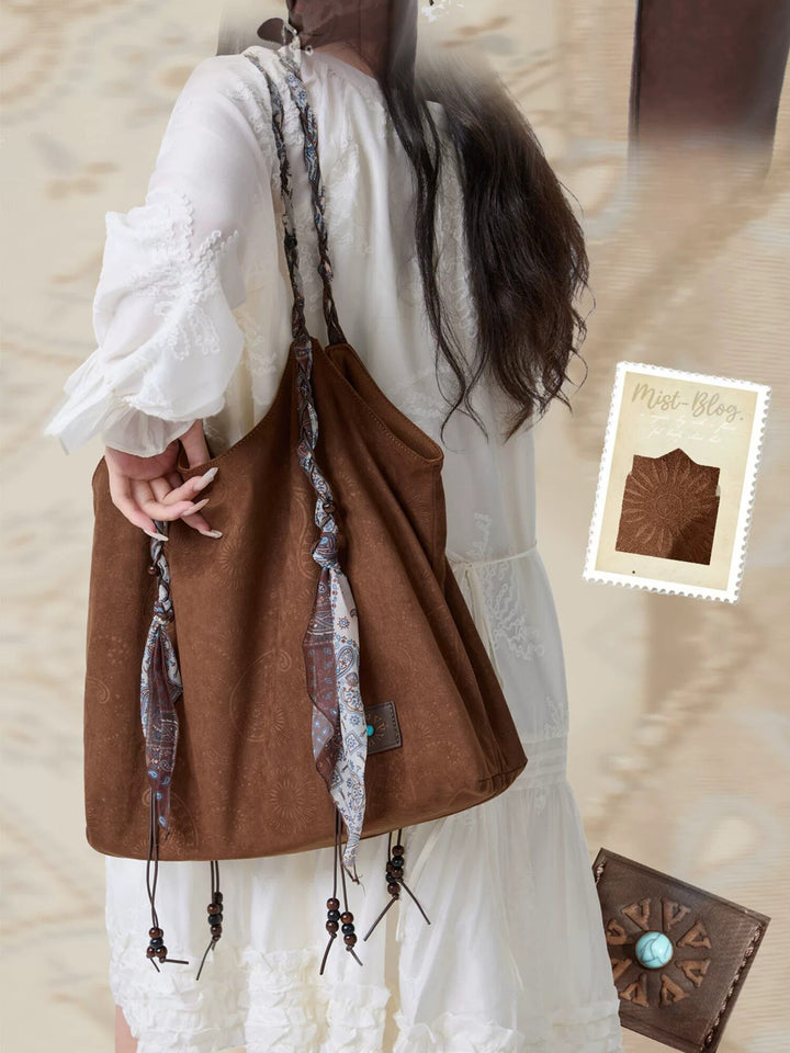Boho Paisley Scarf Strap Hobo Bag