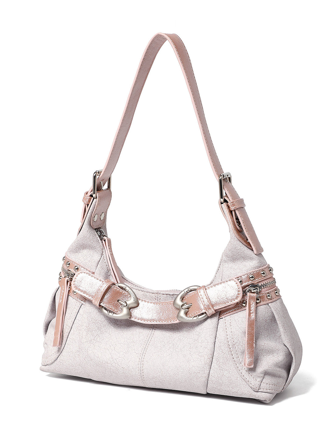 Y2K Studded Buckle Baguette Shoulder Bag
