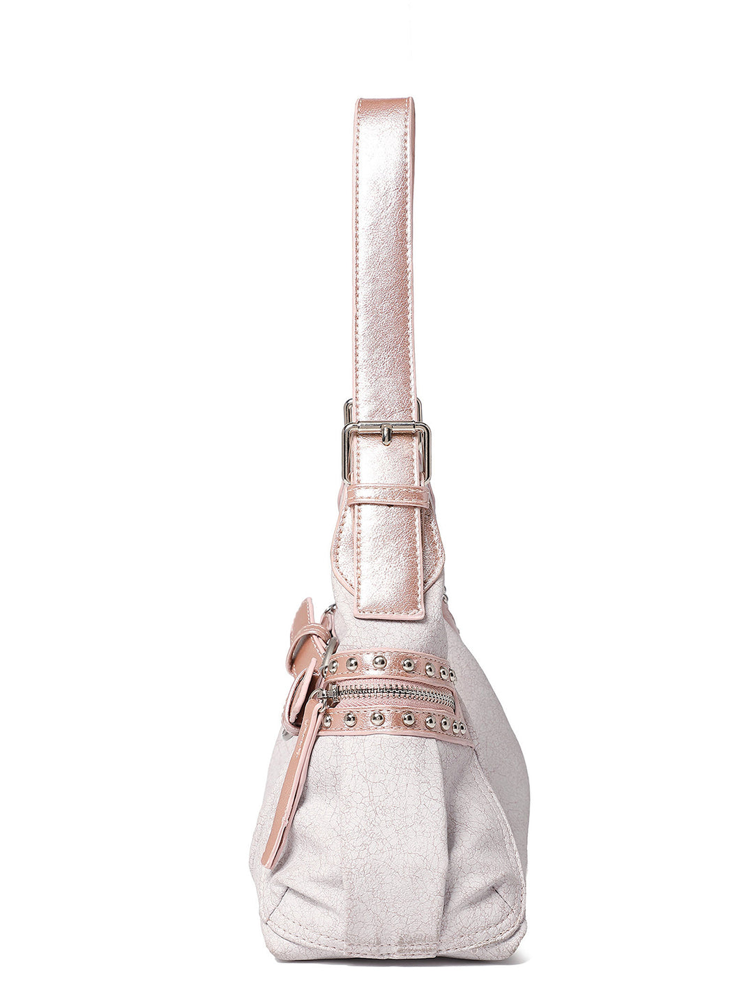 Y2K Studded Buckle Baguette Shoulder Bag