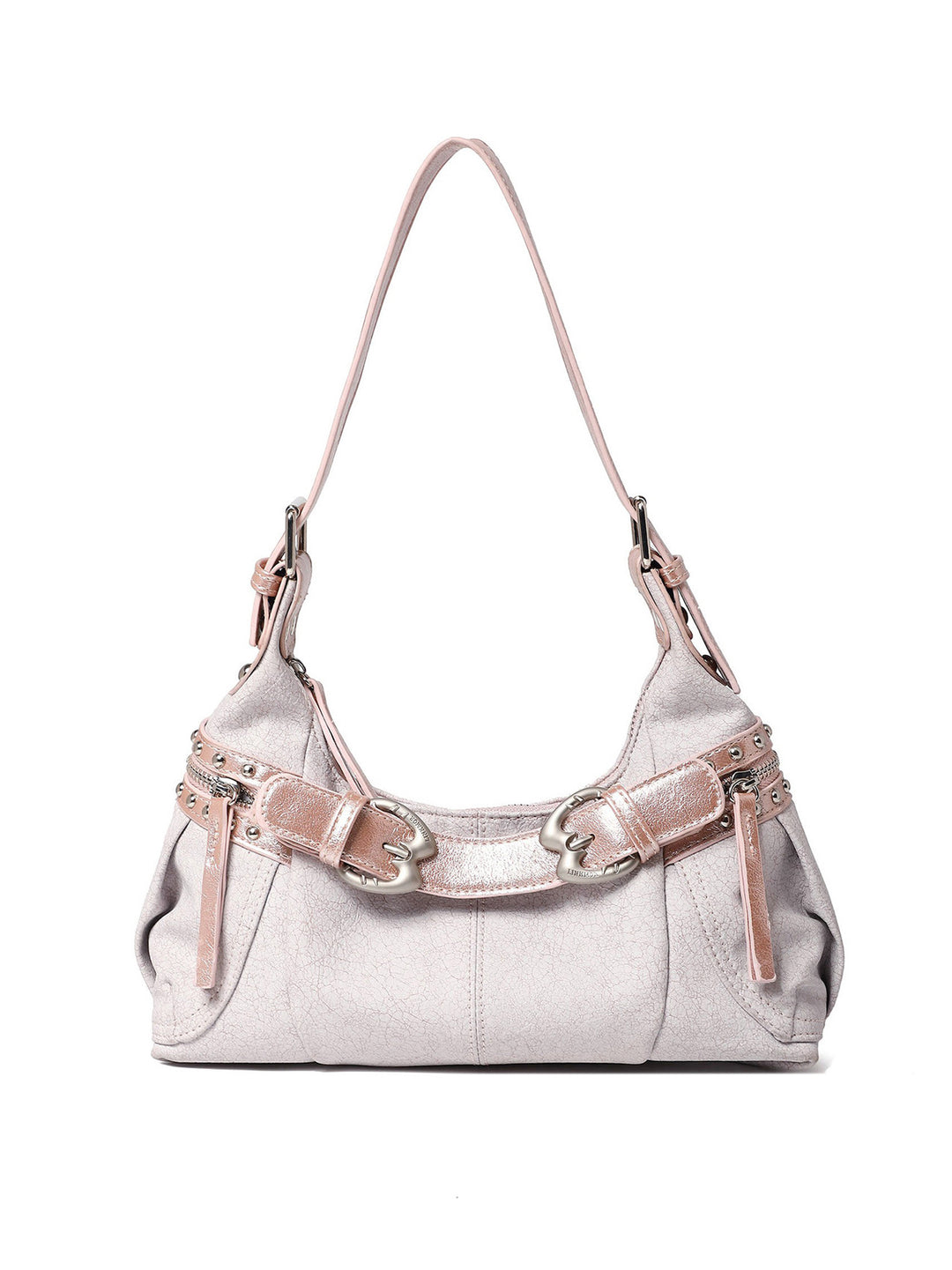 Y2K Studded Buckle Baguette Shoulder Bag