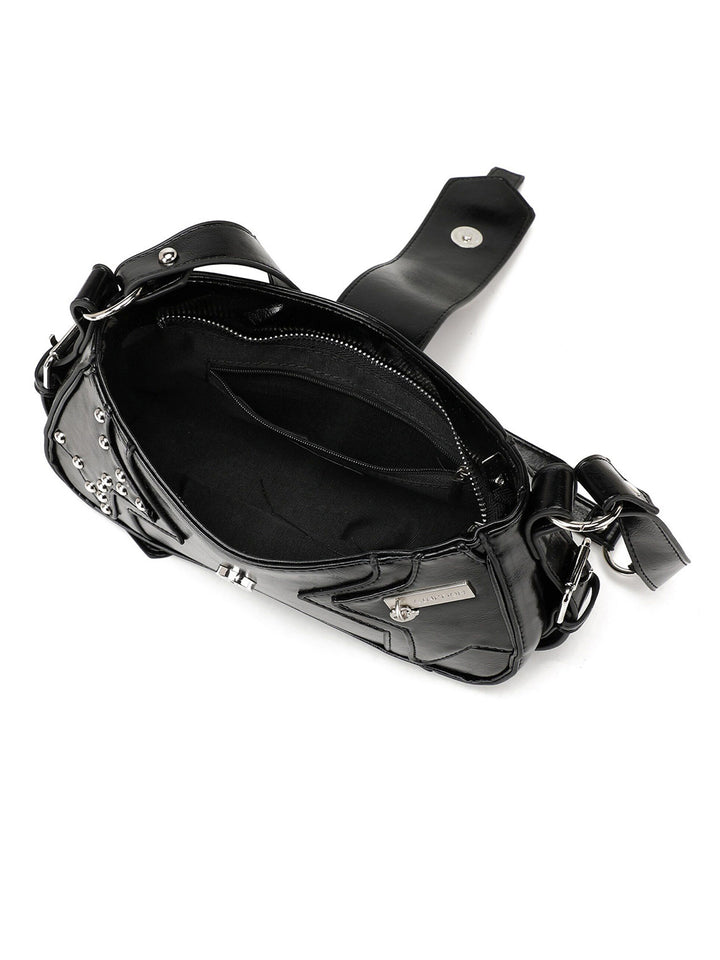Y2K Studded Star Baguette Shoulder Bag