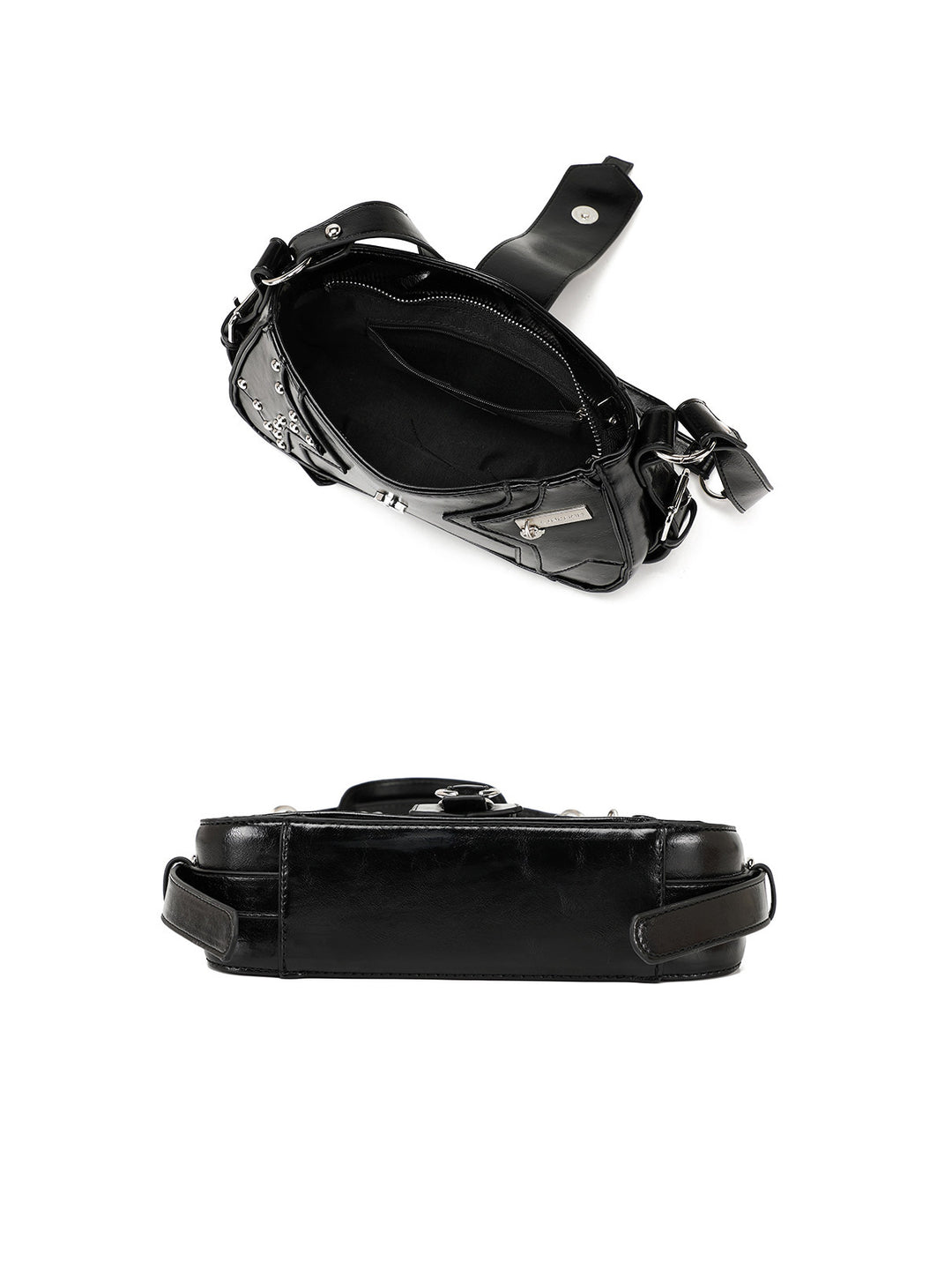 Y2K Studded Star Baguette Shoulder Bag