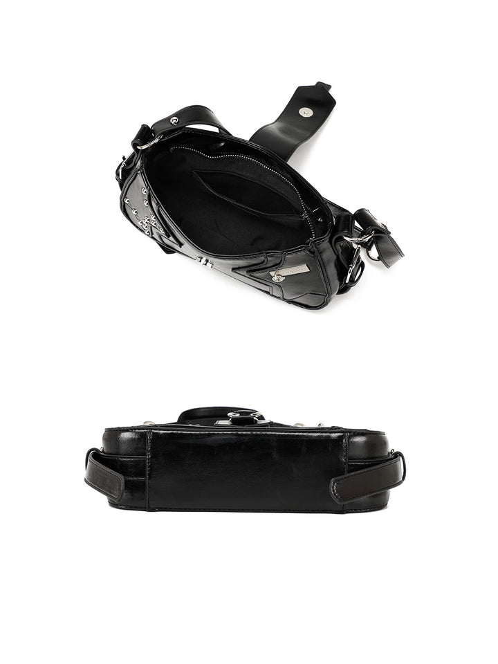 Y2K Studded Star Baguette Shoulder Bag