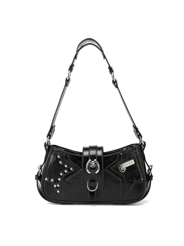 Y2K Studded Star Baguette Shoulder Bag