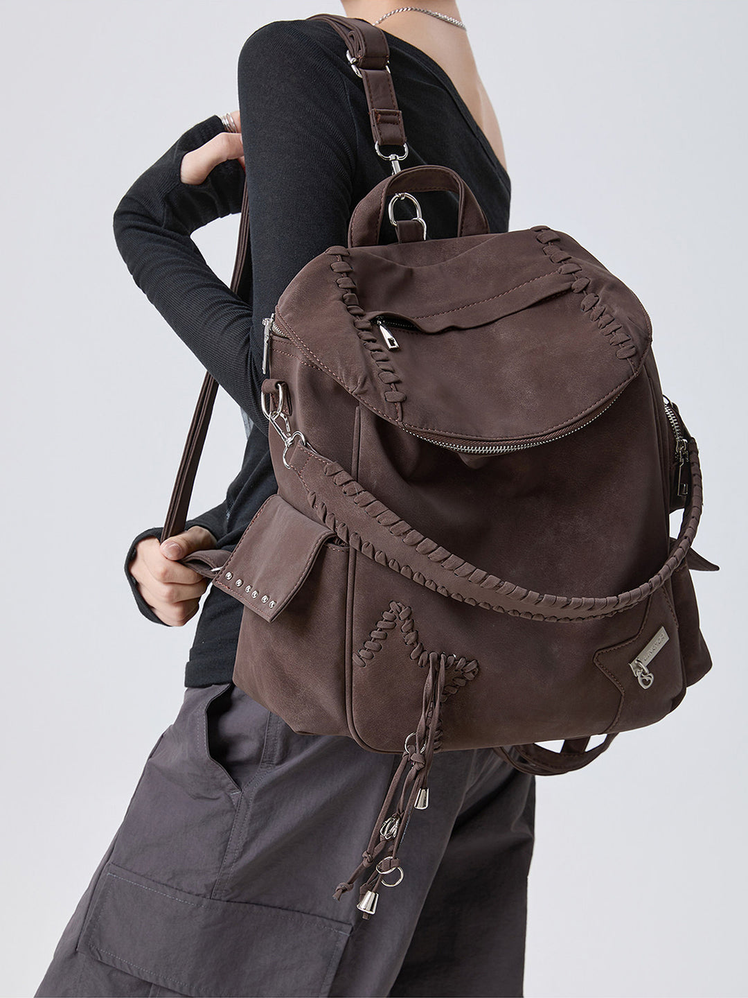 Vintage Braided Star Convertible Backpack