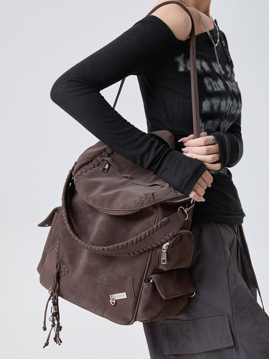 Vintage Braided Star Convertible Backpack