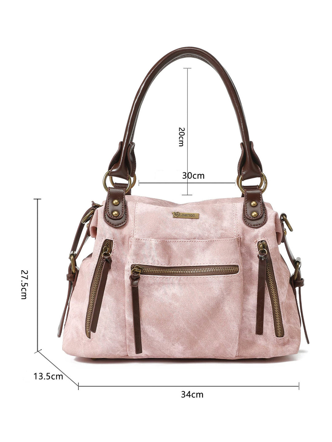 Vintage Washed-Effect Convertible Backpack Shoulder Bag