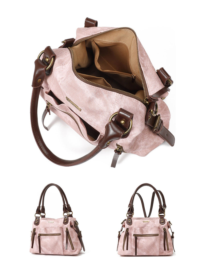 Vintage Washed-Effect Convertible Backpack Shoulder Bag