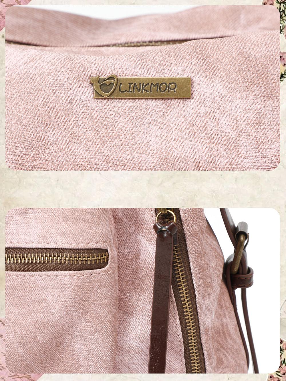 Vintage Washed-Effect Convertible Backpack Shoulder Bag