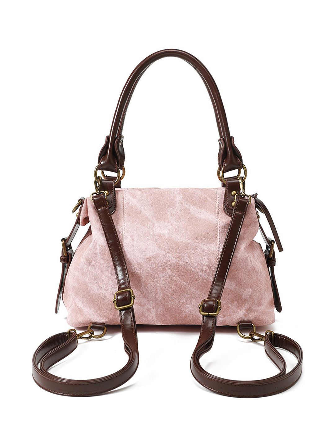Vintage Washed-Effect Convertible Backpack Shoulder Bag