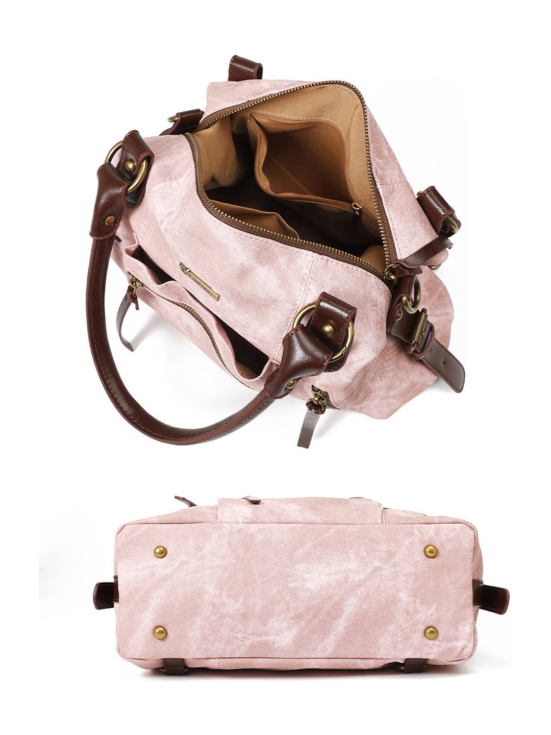 Vintage Washed-Effect Convertible Backpack Shoulder Bag