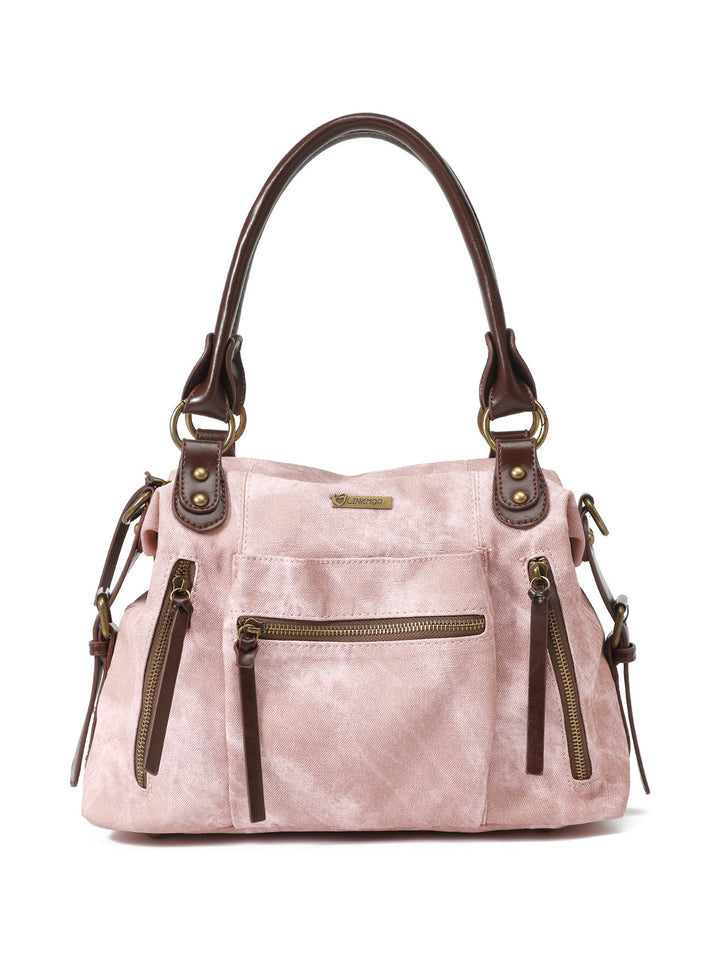 Vintage Washed-Effect Convertible Backpack Shoulder Bag
