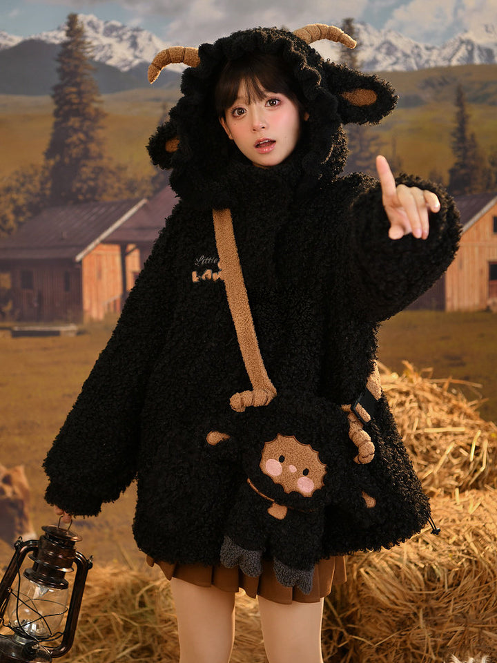 Kawaii Black Sheep Hood Jacket