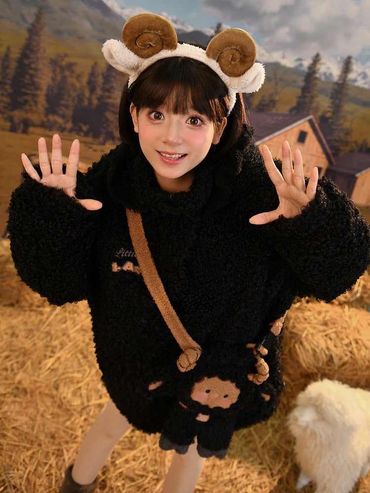 Kawaii Black Sheep Hood Jacket