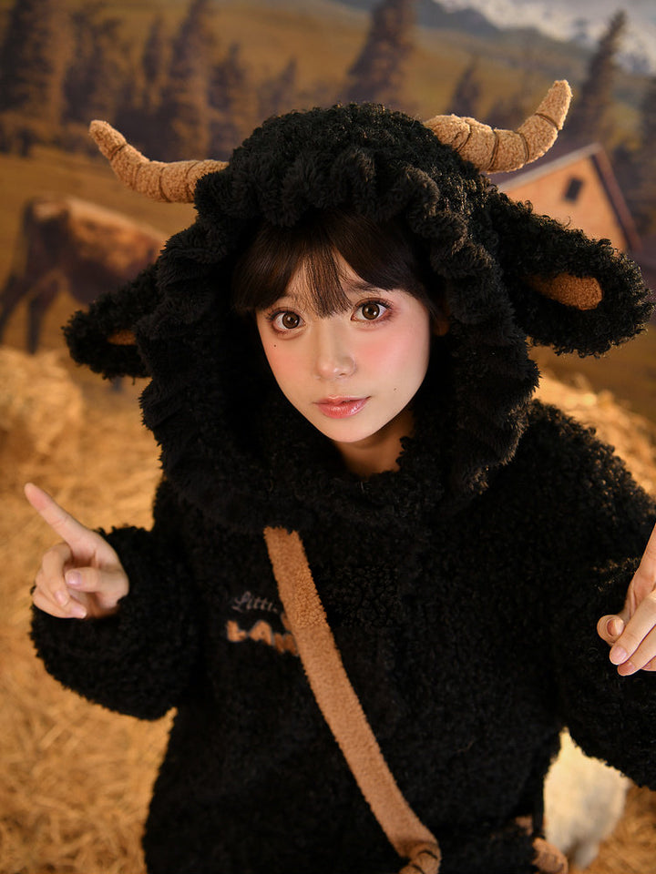 Kawaii Black Sheep Hood Jacket
