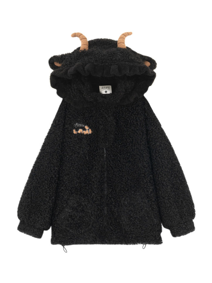 Kawaii Black Sheep Hood Jacket