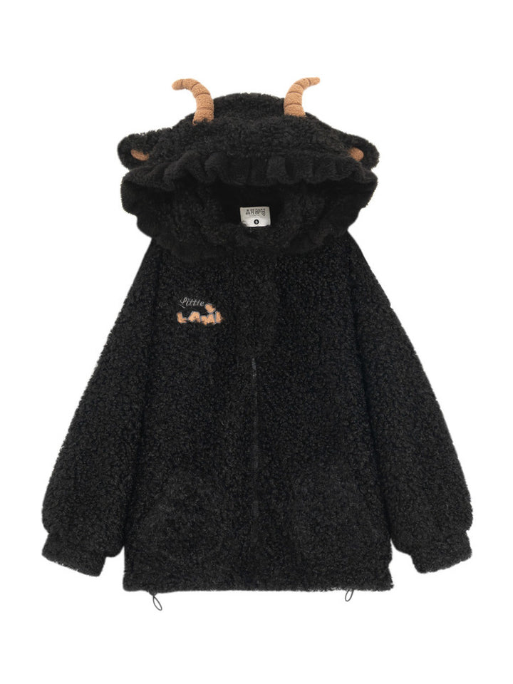 Kawaii Black Sheep Hood Jacket