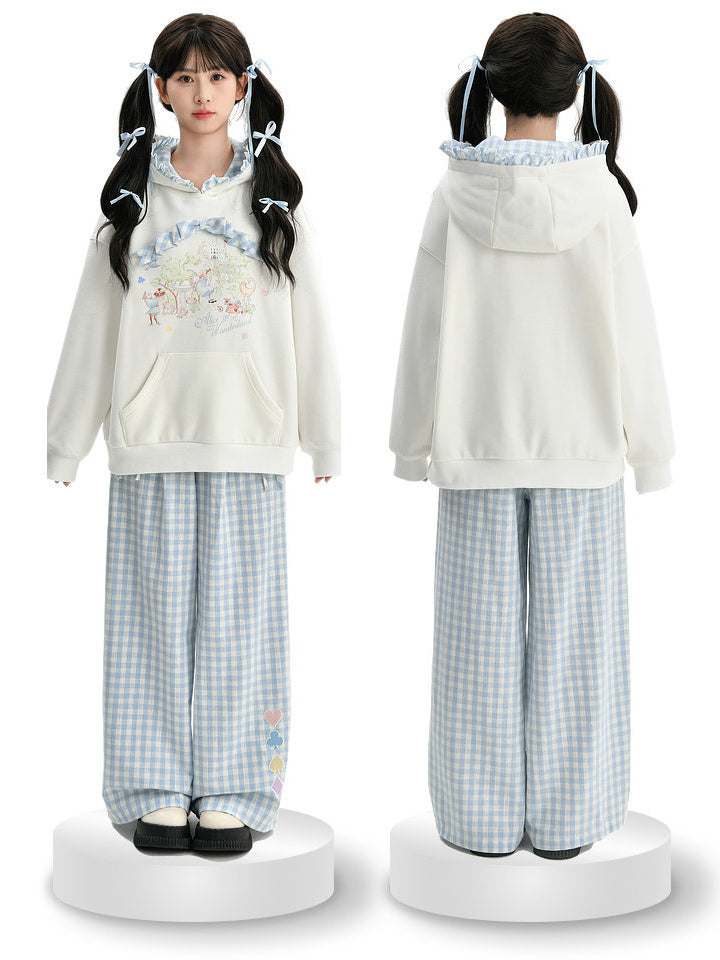 Storybook Gingham Ruffle Hoodie