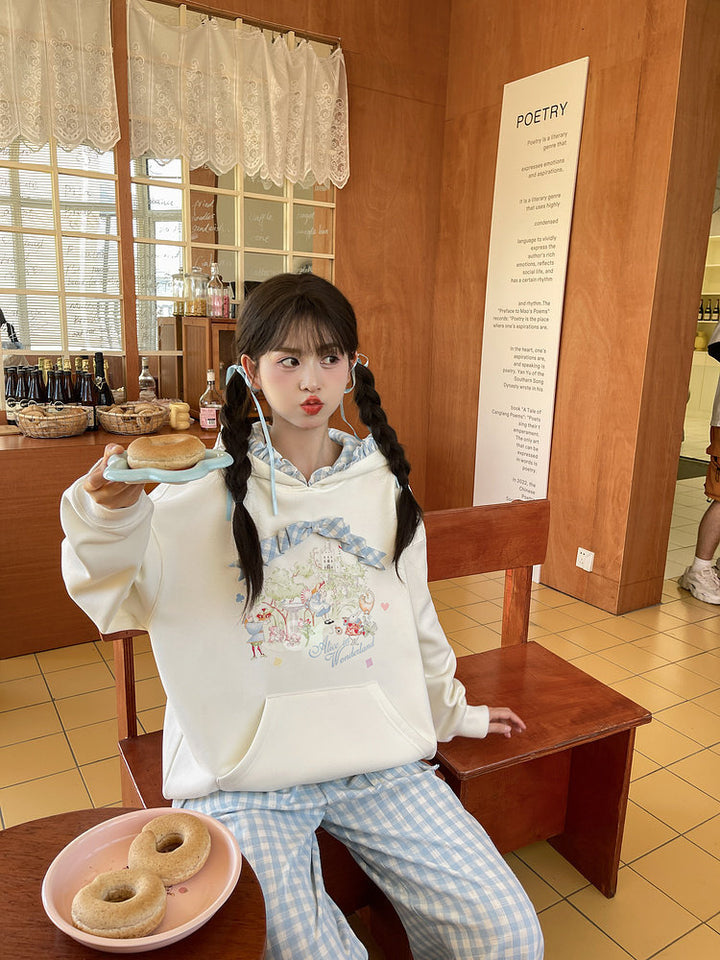 Storybook Gingham Ruffle Hoodie