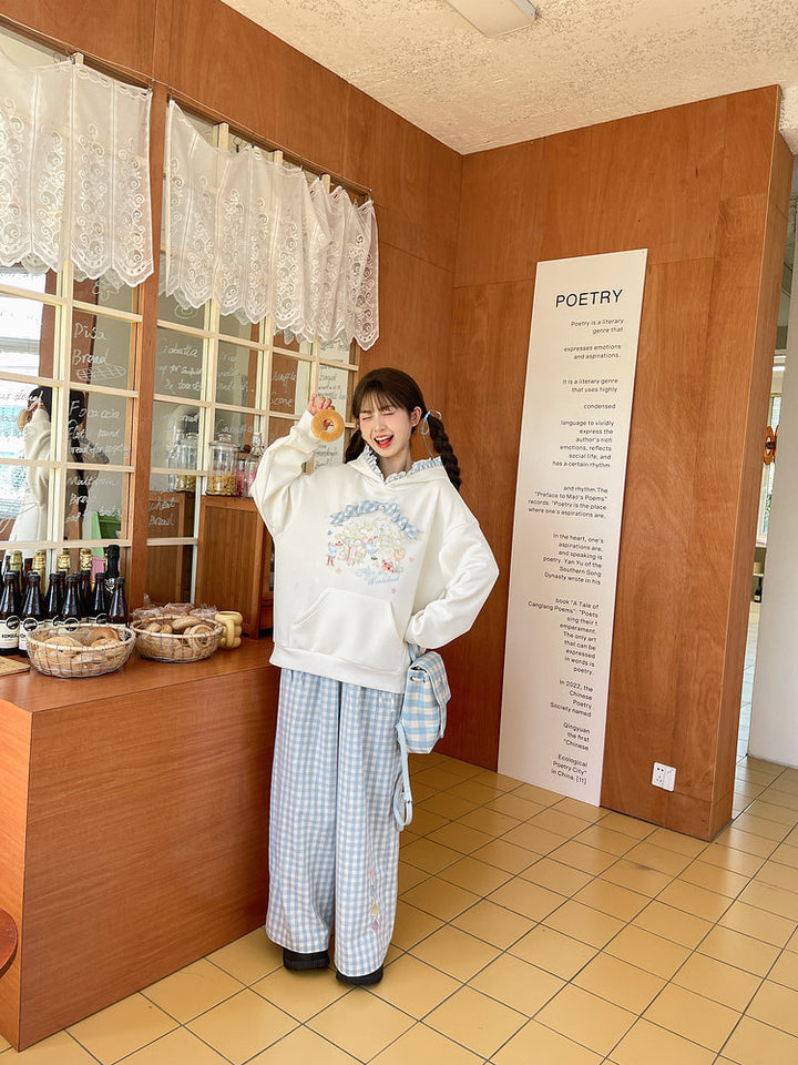 Storybook Gingham Ruffle Hoodie