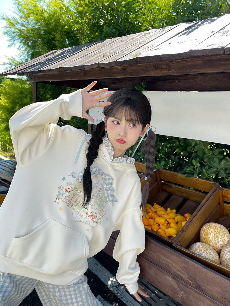 Storybook Gingham Ruffle Hoodie