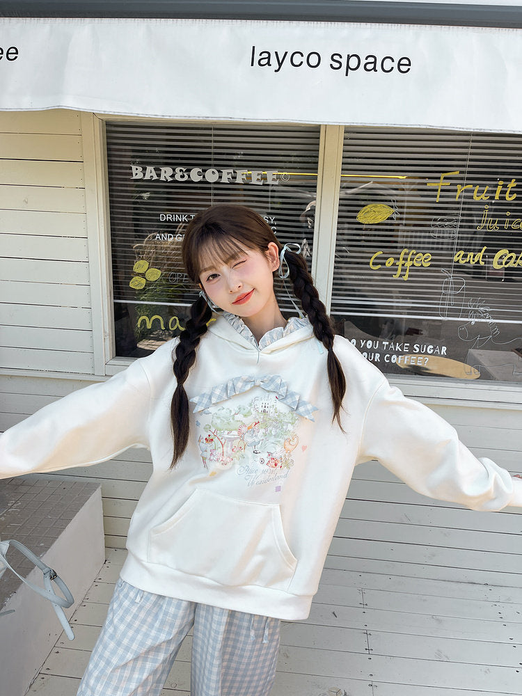 Storybook Gingham Ruffle Hoodie
