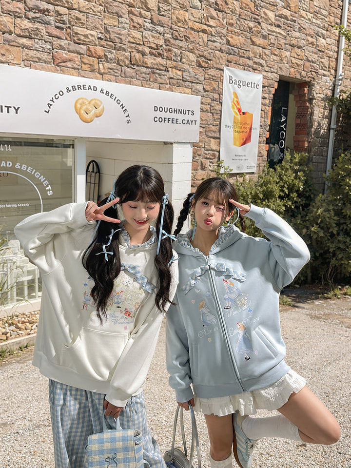 Storybook Gingham Ruffle Hoodie