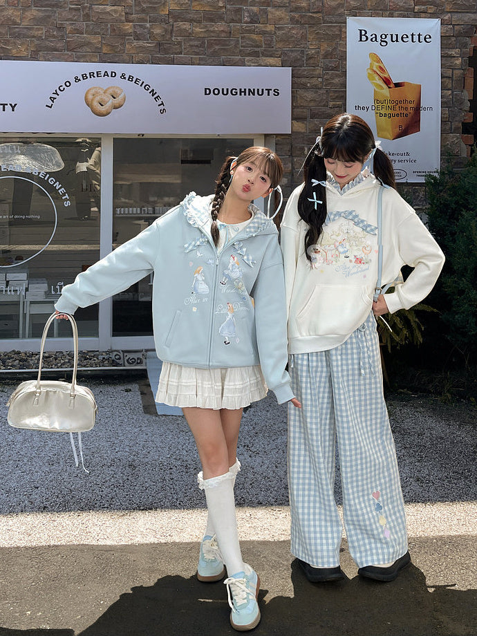 Storybook Gingham Ruffle Hoodie