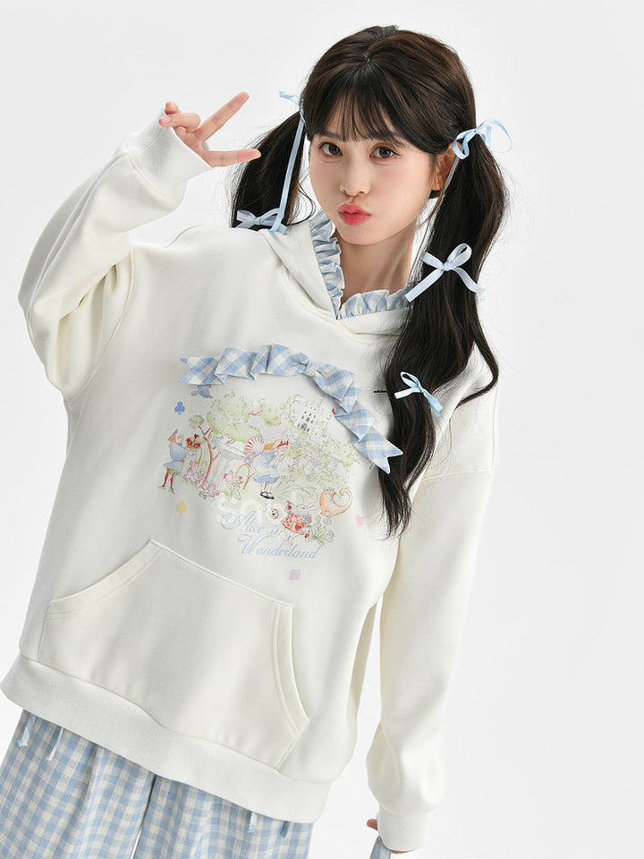 Storybook Gingham Ruffle Hoodie