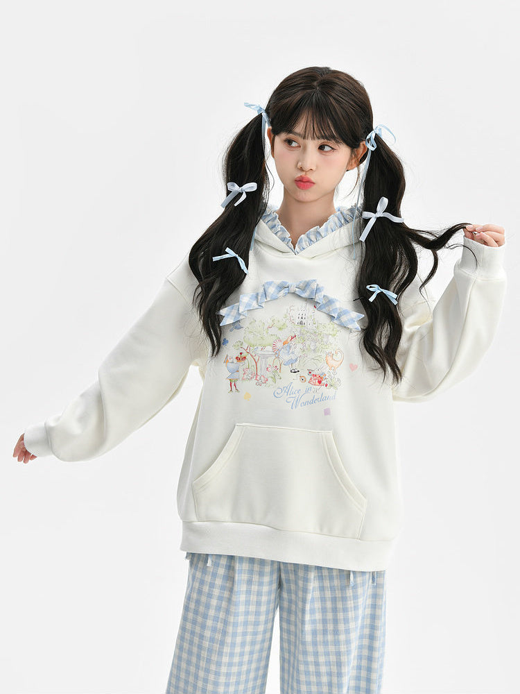 Storybook Gingham Ruffle Hoodie