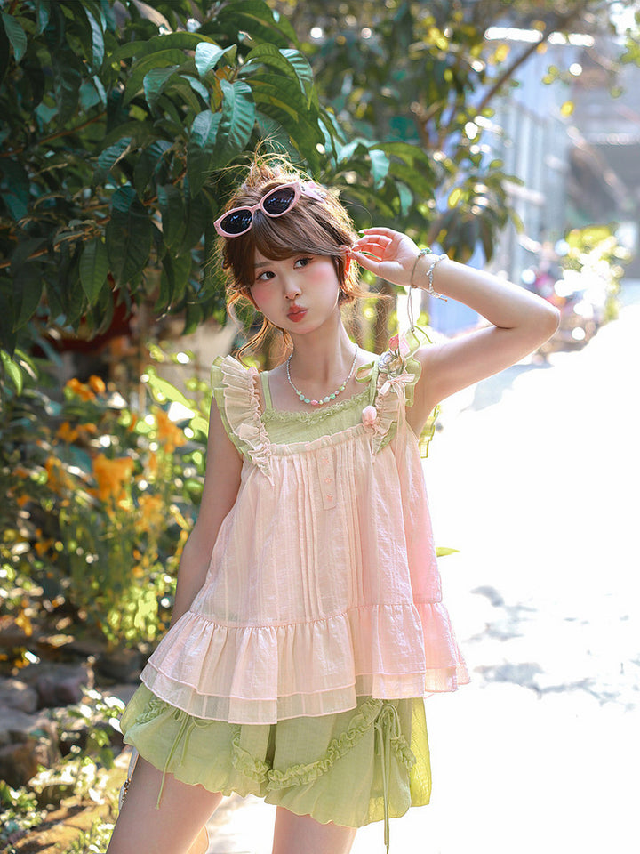 Coquette Ruffle Babydoll Tank Top