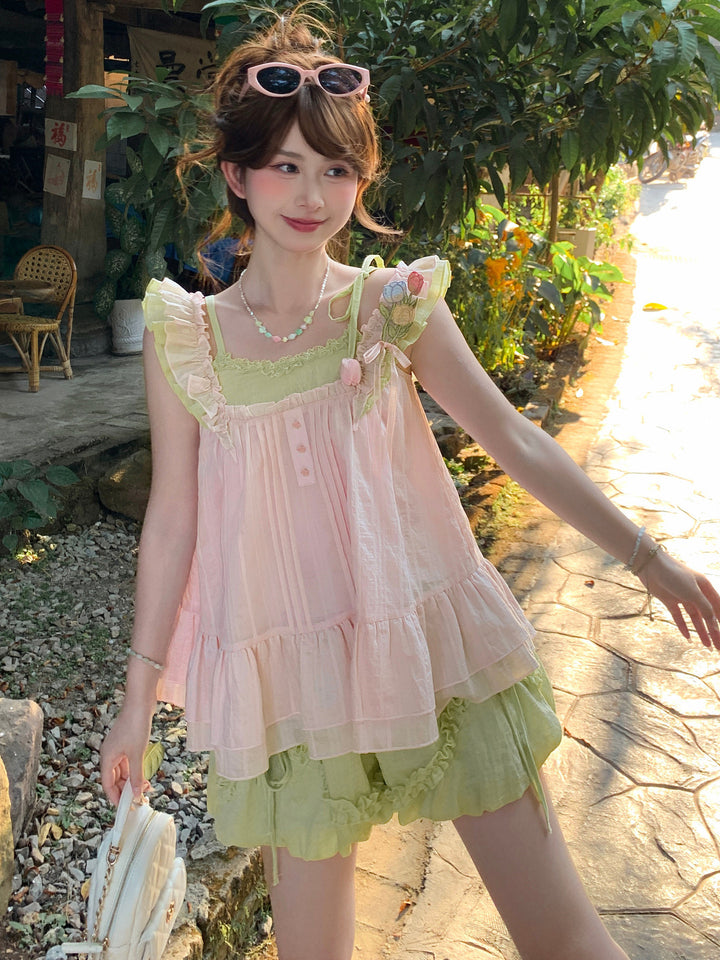 Coquette Ruffle Babydoll Tank Top