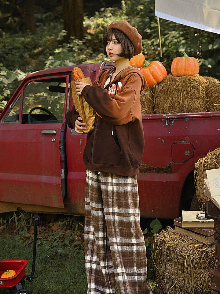 Red Panda Pocket Ombre Zip-Up Hoodie