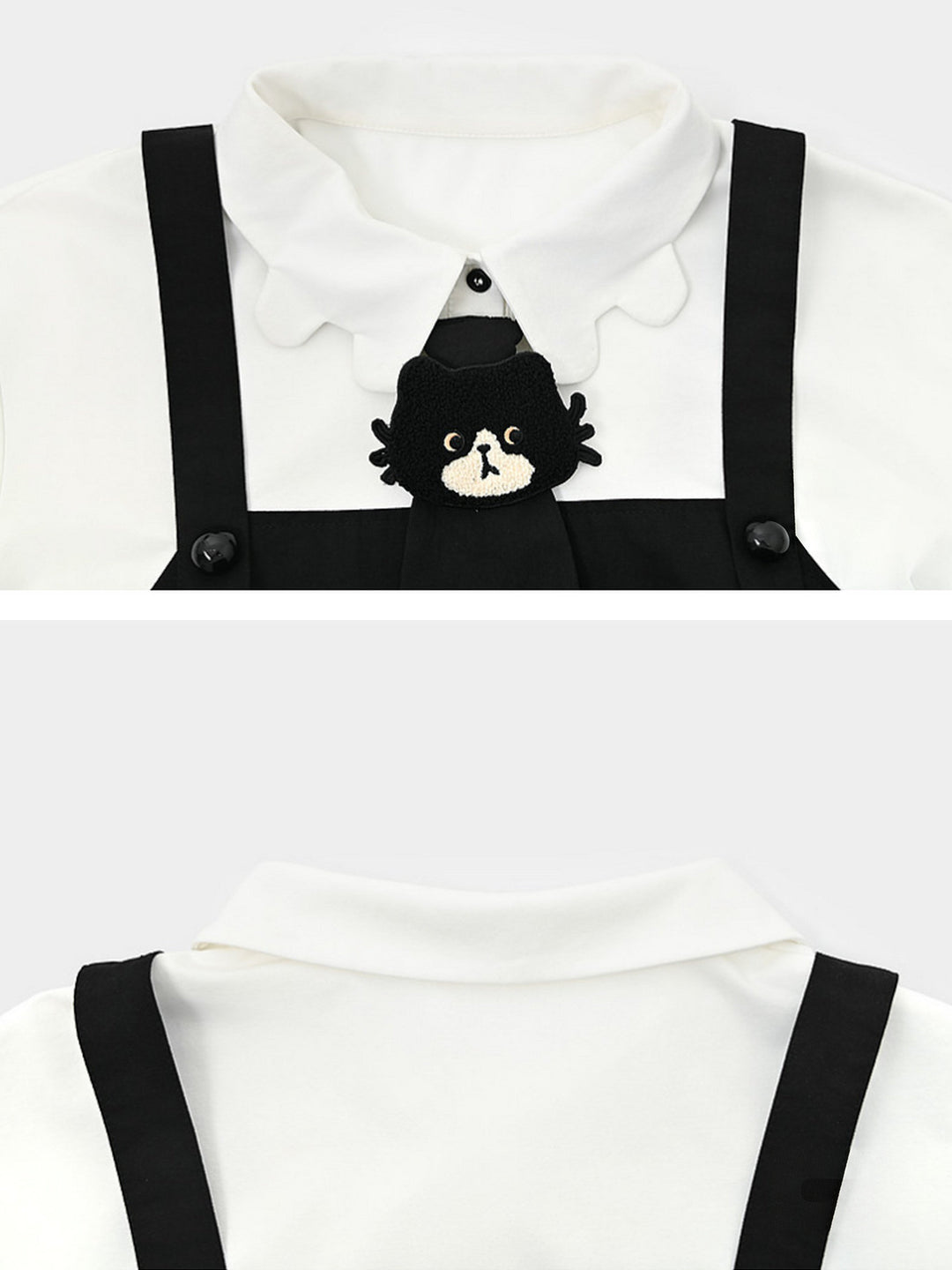 Kawaii Fishbone Pocket Pinafore Dress