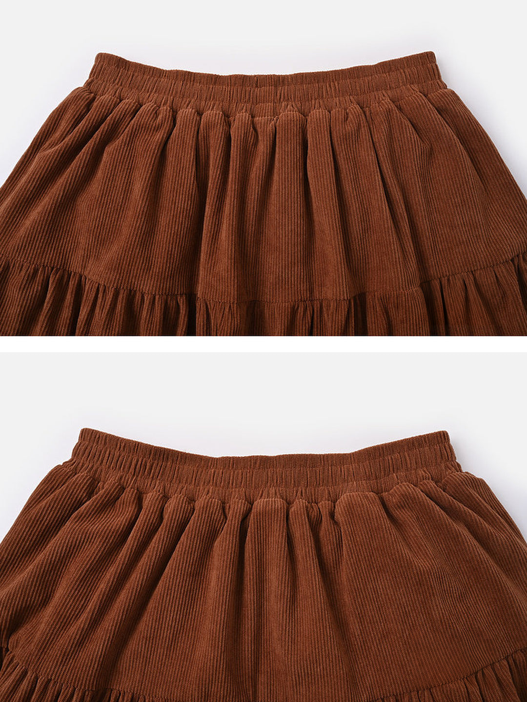 Corduroy Plaid-Hem Maxi Skirt