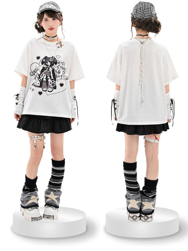 Y2K Winged Girl Graphic T-Shirt
