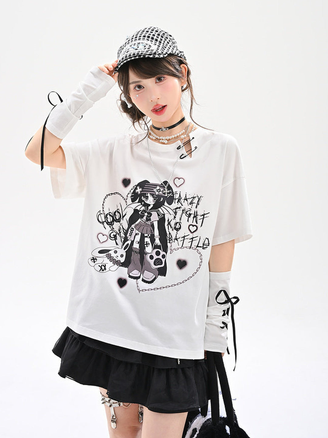 Y2K Winged Girl Graphic T-Shirt