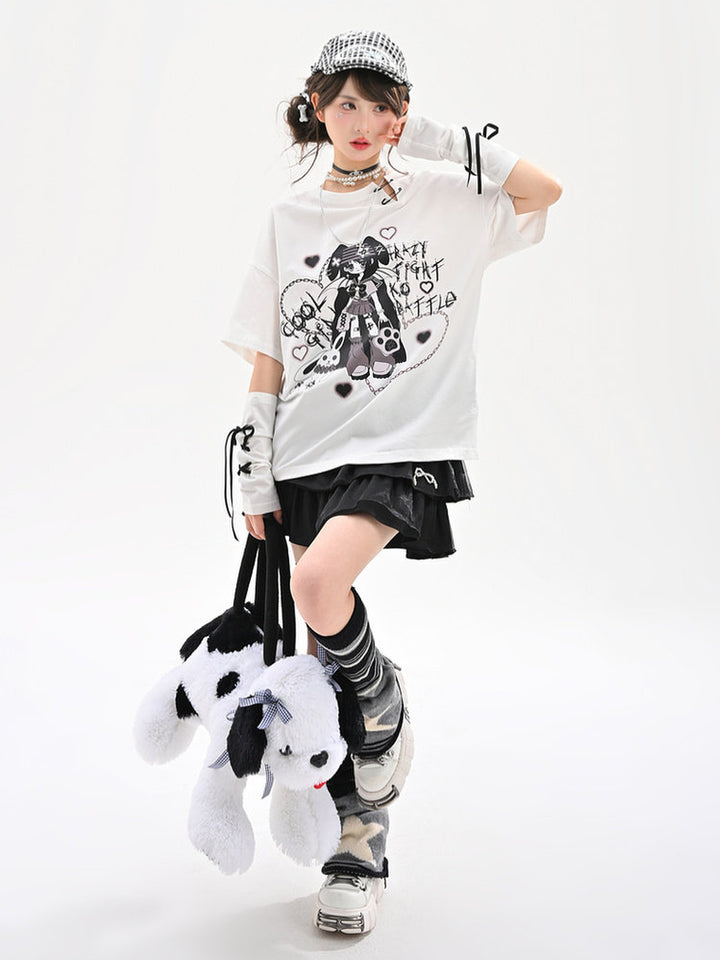 Y2K Winged Girl Graphic T-Shirt