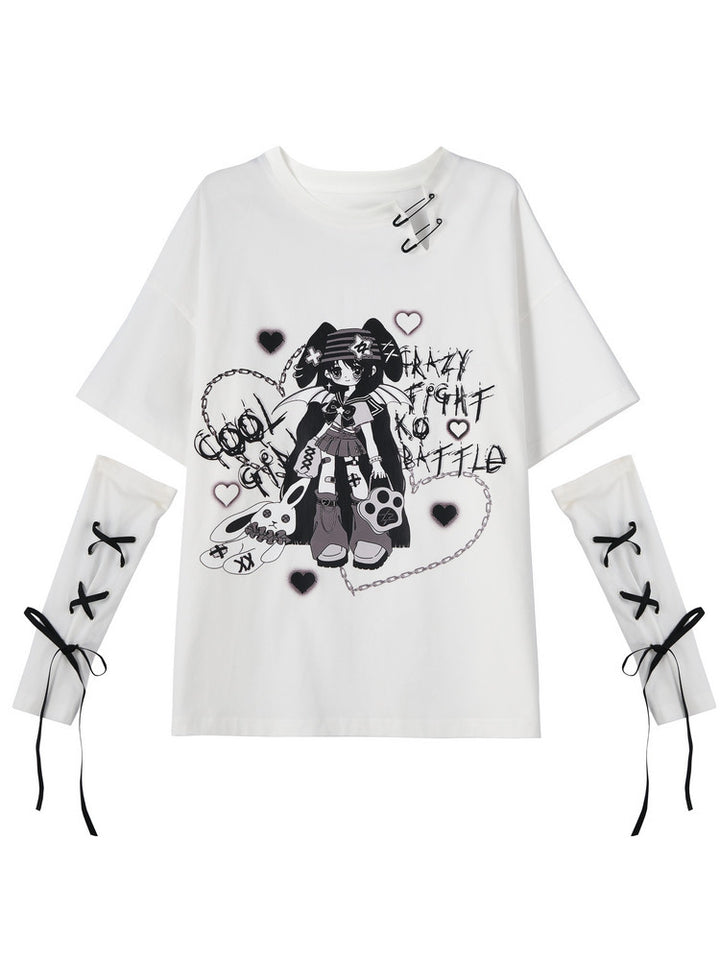 Y2K Winged Girl Graphic T-Shirt