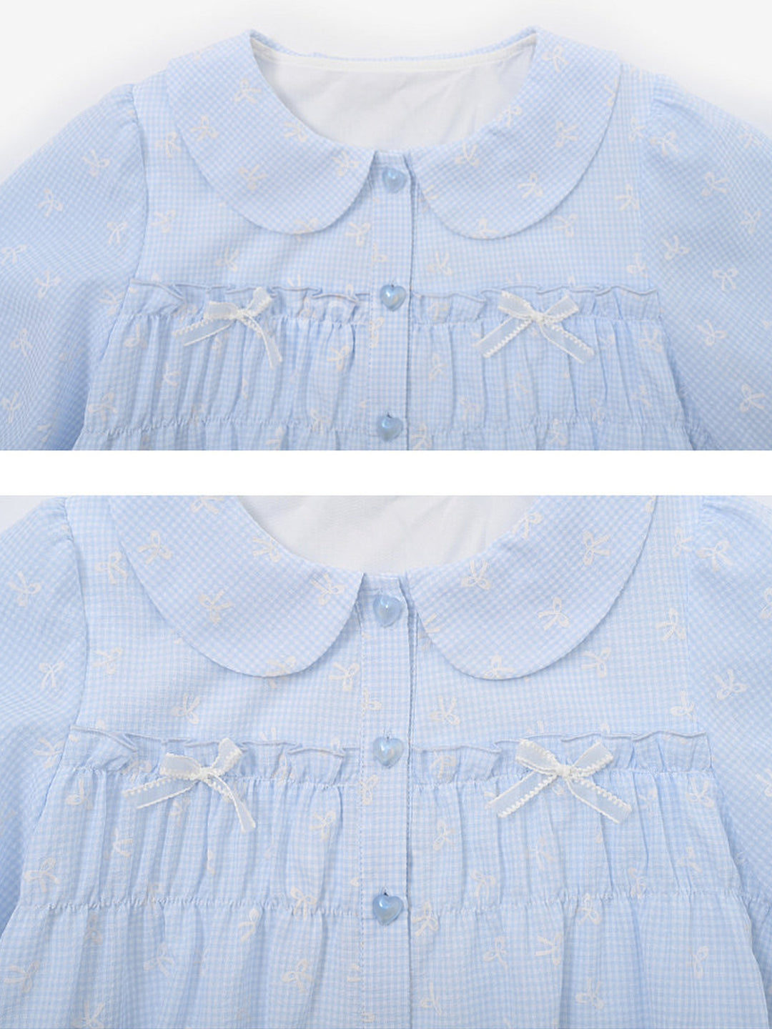 Bow Print Peter Pan Collar Blouse