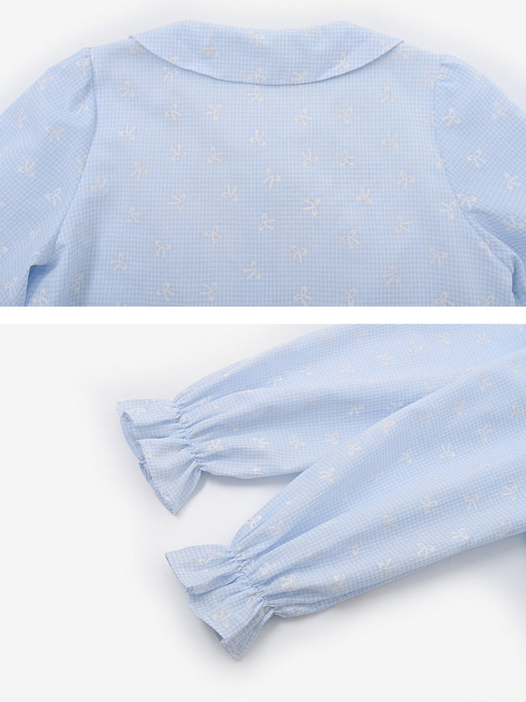 Bow Print Peter Pan Collar Blouse