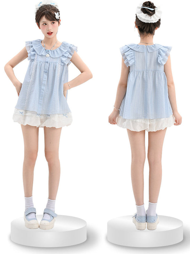 Coquette Ruffle Collar Babydoll Blouse