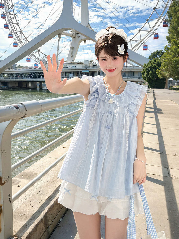 Coquette Ruffle Collar Babydoll Blouse
