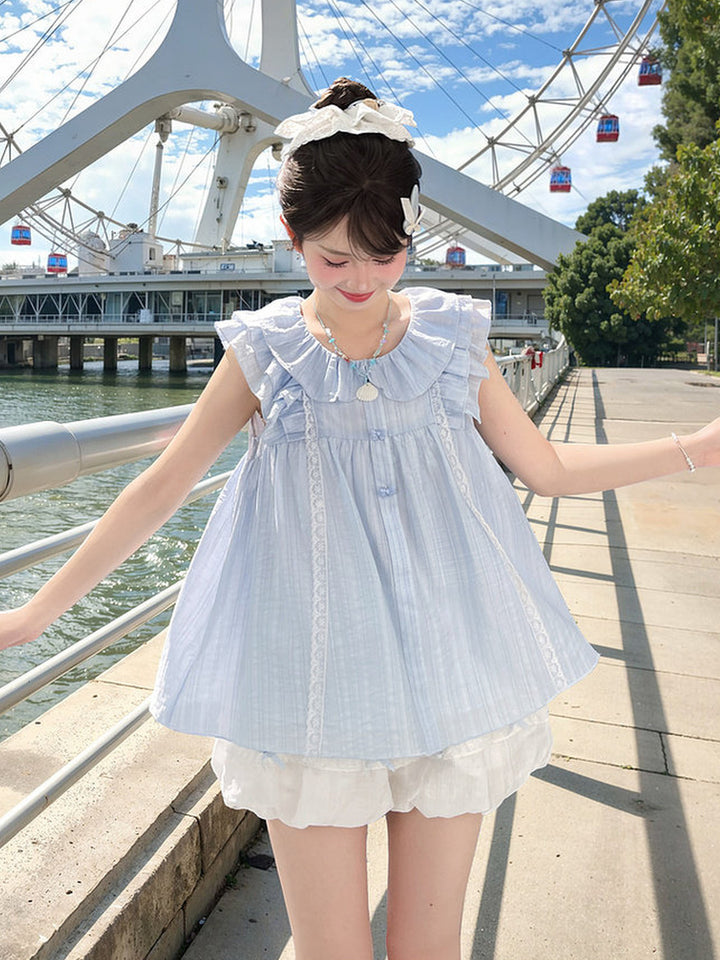 Coquette Ruffle Collar Babydoll Blouse