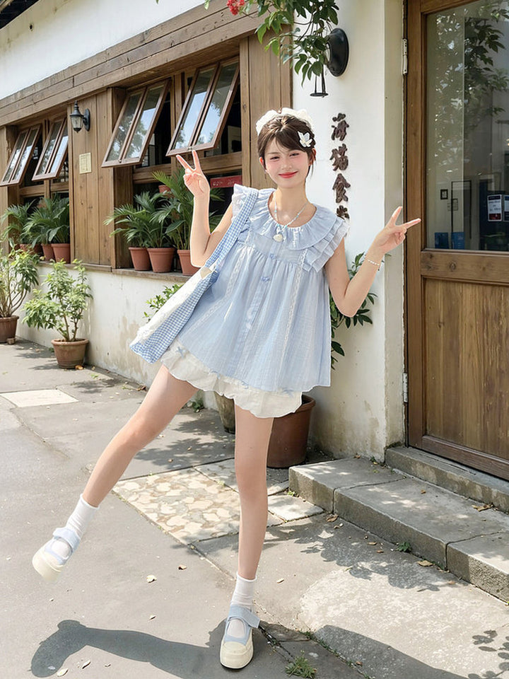Coquette Ruffle Collar Babydoll Blouse