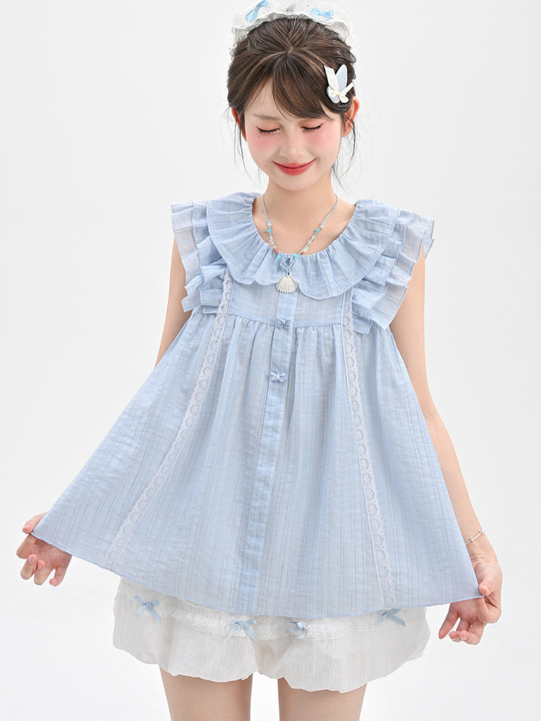 Coquette Ruffle Collar Babydoll Blouse