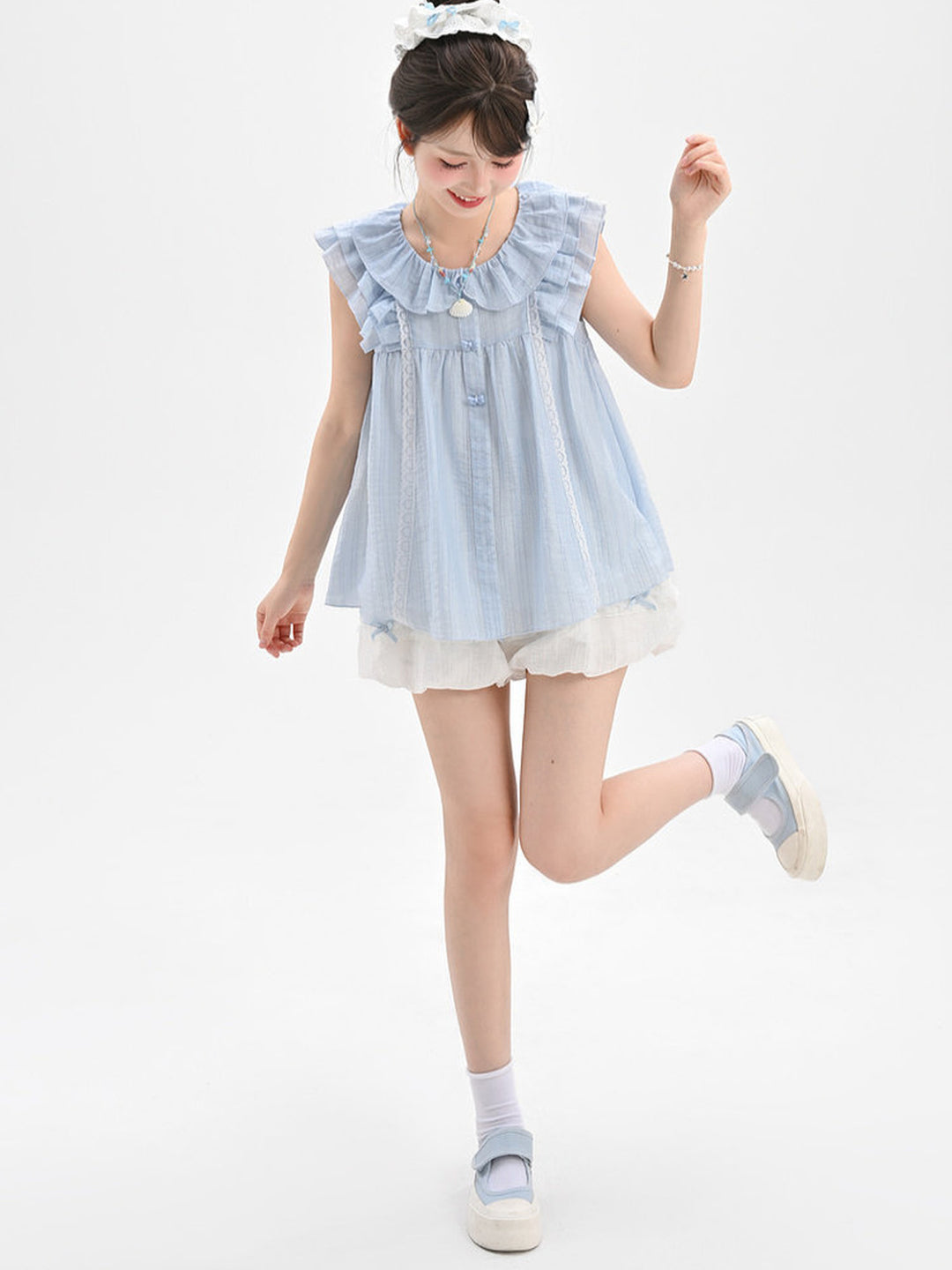 Coquette Ruffle Collar Babydoll Blouse