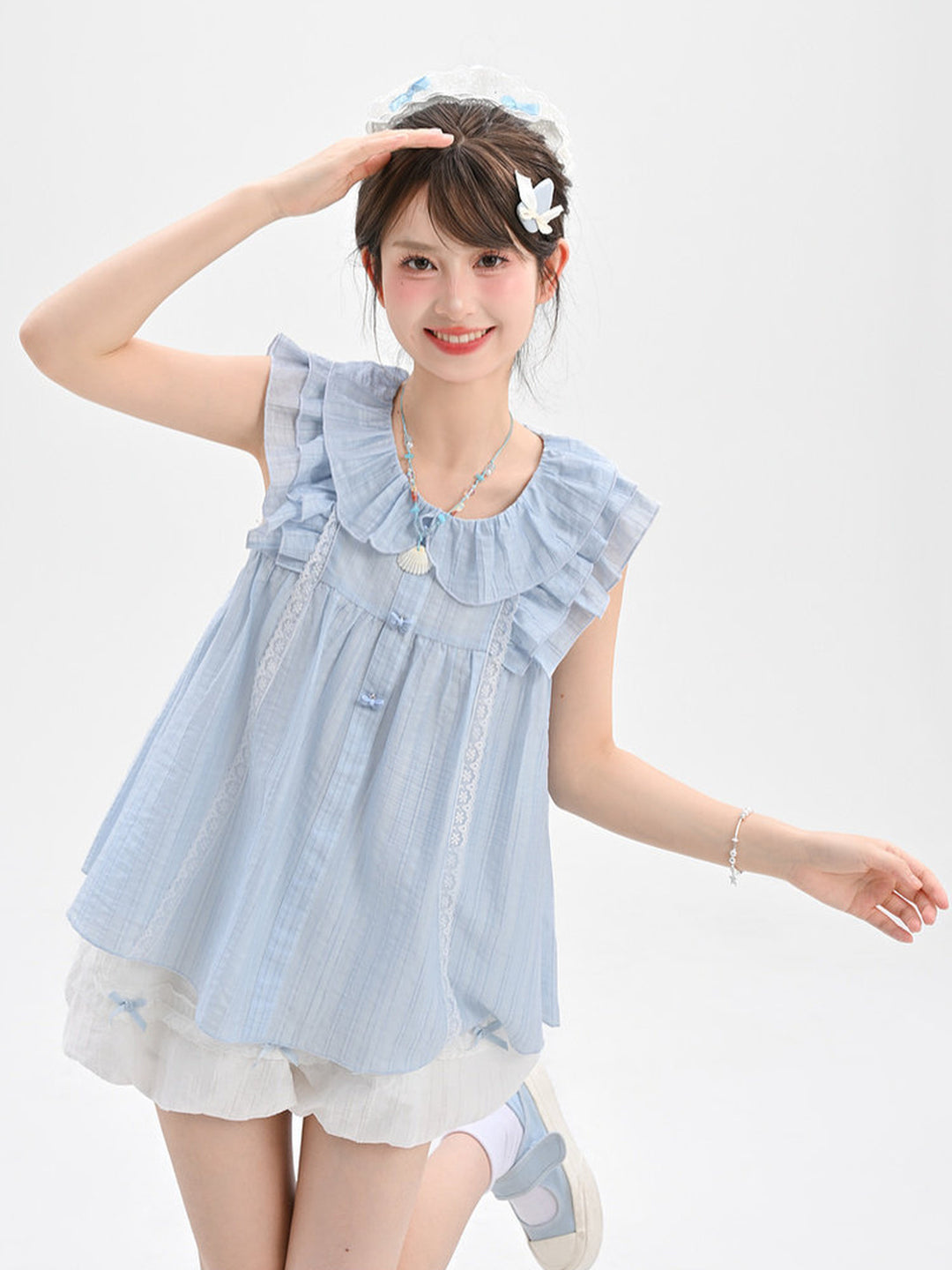 Coquette Ruffle Collar Babydoll Blouse