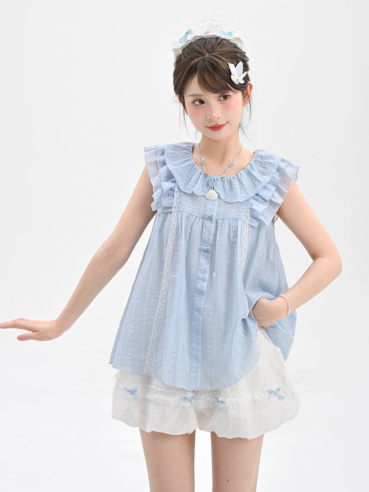 Coquette Ruffle Collar Babydoll Blouse